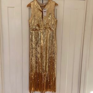 Mango Gold Sequin NYE dress, NWT